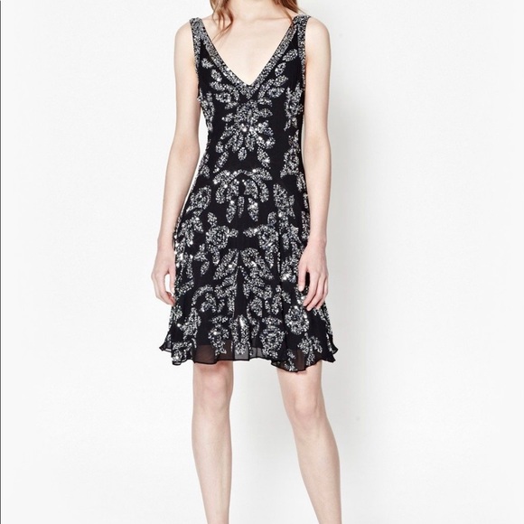 Angelica Jeweled Strappy Flared French Connection Dress, Navy, Size 2, NWT - Picture 1 of 3